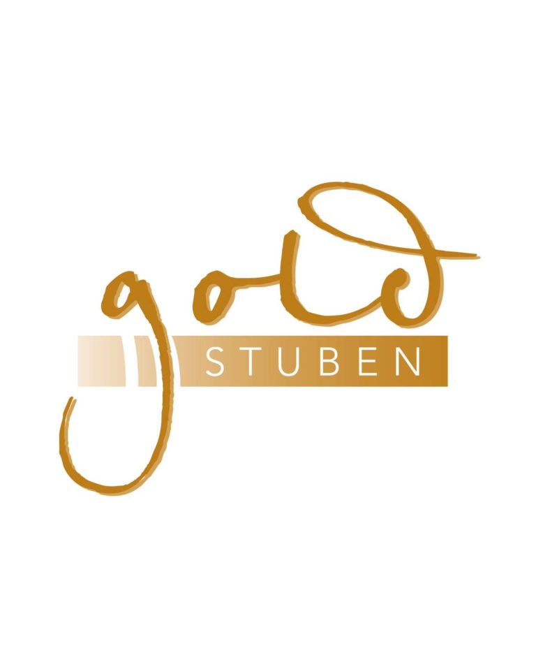 Logo mit der Aufschrift "gold STUBEN" in goldener Schriftart.