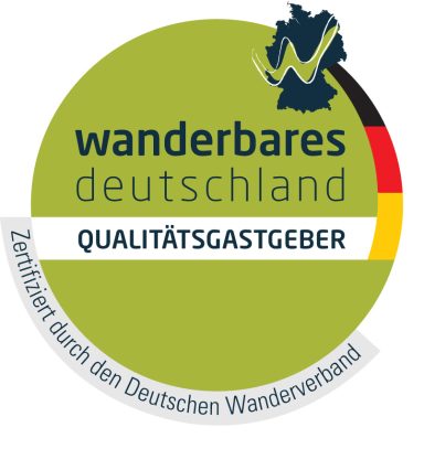 Logo für "Wanderbares Deutschland" mit Qualitätssiegel des Deutschen Wanderverbands.